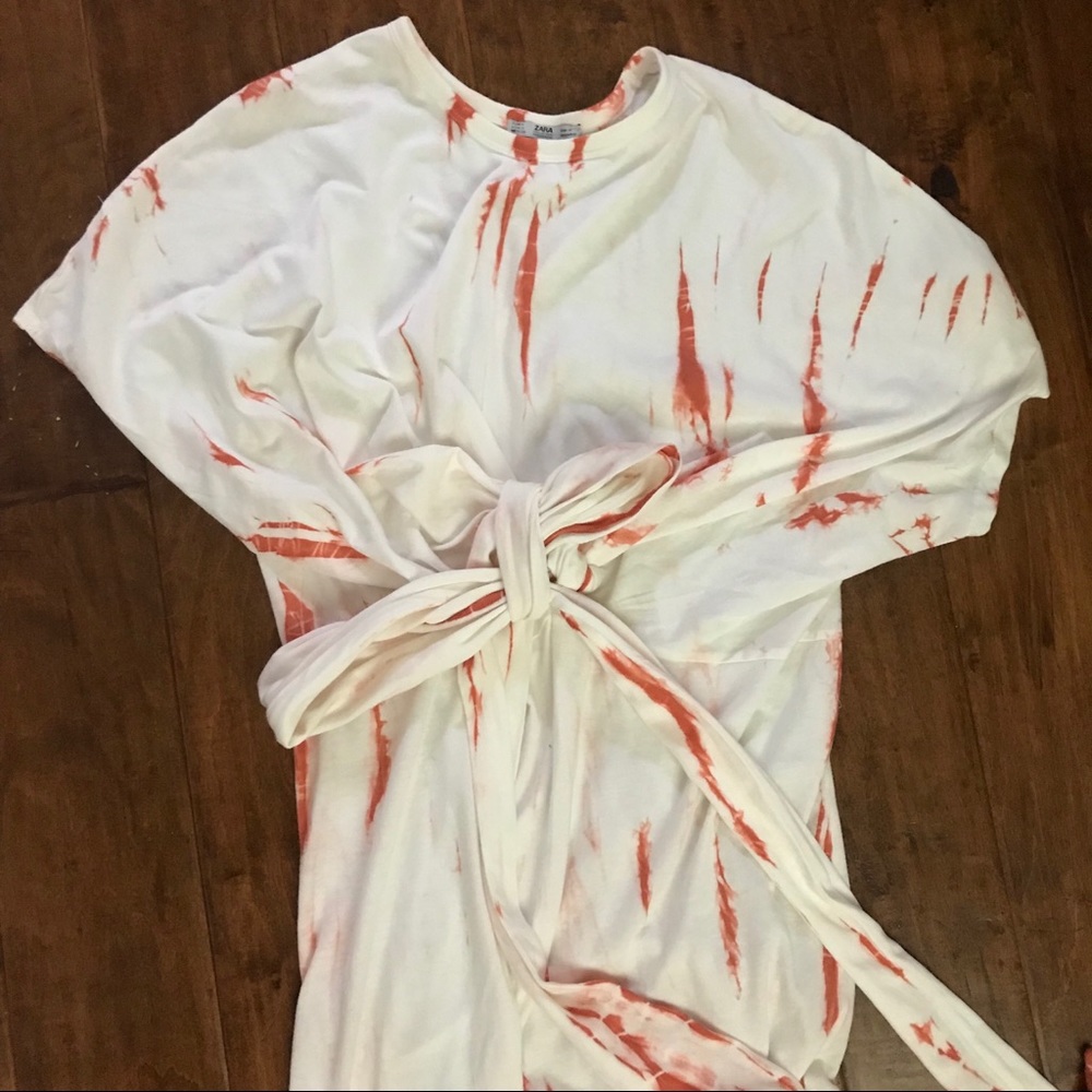 Zara toe front t-shirt tie dye dress